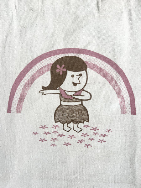 HULA GIRL RECYCLED CANVAS TOTE