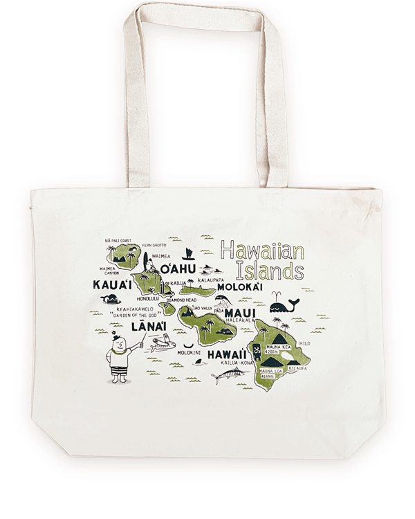 HAWAIIAN ISLANDS ORGANIC TOTE – WIMINI HAWAII