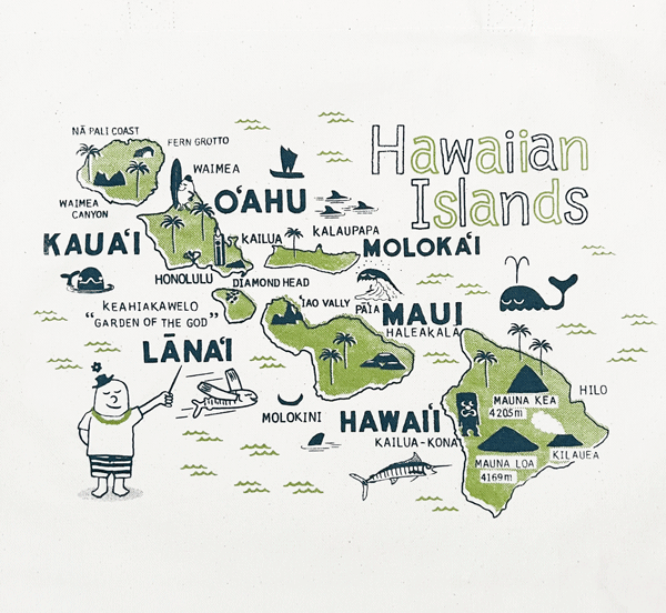 HAWAIIAN ISLANDS ORGANIC TOTE