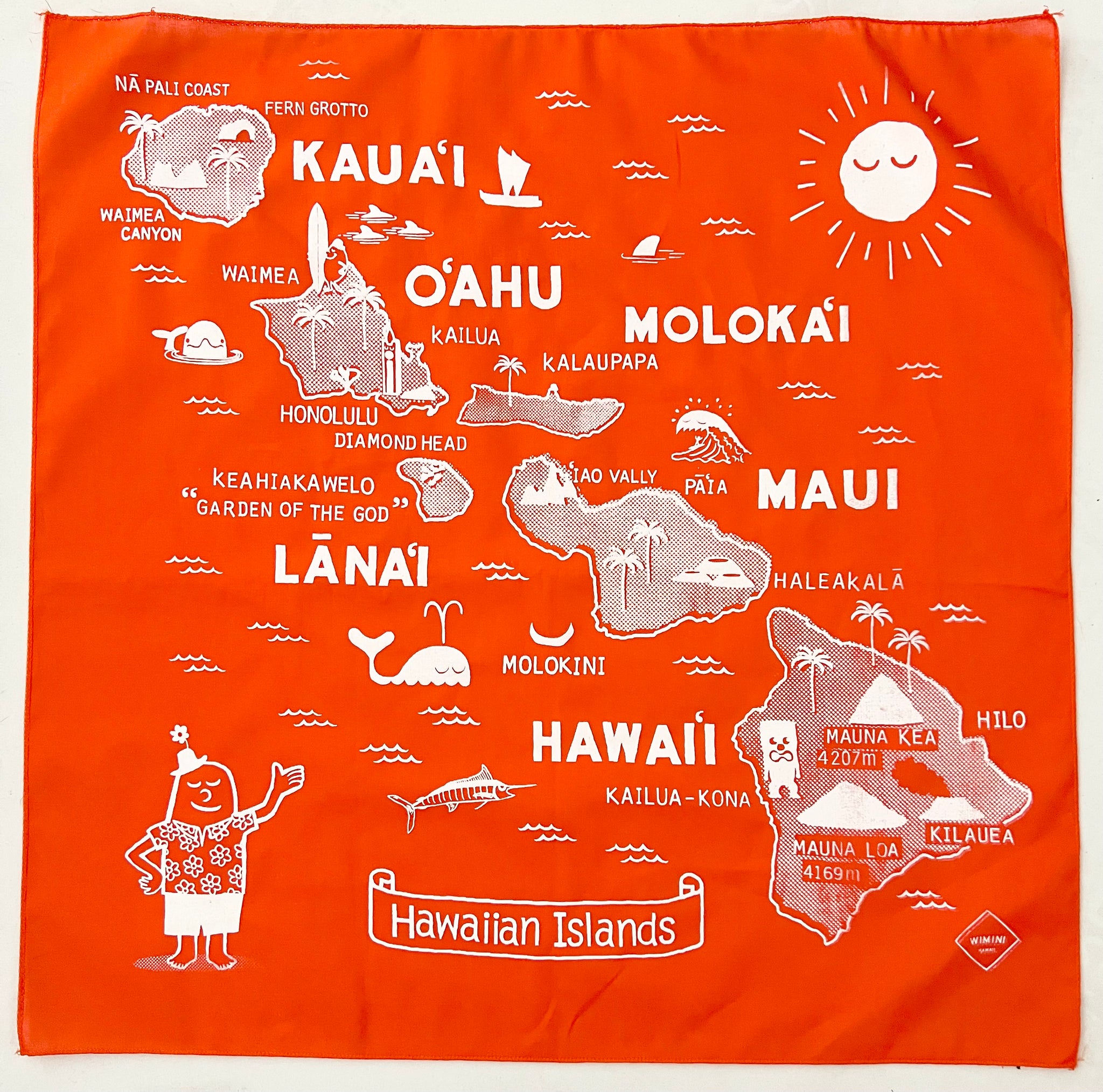 BANDANA -  HAWAIIAN ISLANDS ORANGE