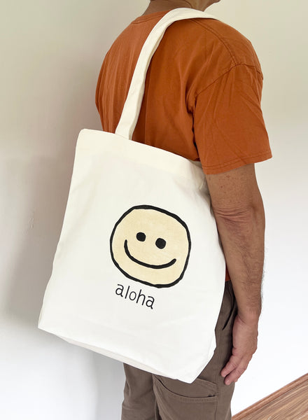 HAPPY FACE CANVAS TOTE