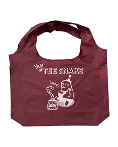 2025 SNAKE FOLDABLE SHOPPING BAG - MAROON