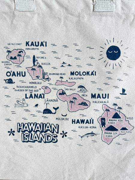 HAWAIIAN ISLANDS RECYCLED CANVAS TOTE