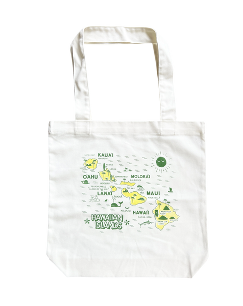 HAWAIIAN ISLANDS CANVAS TOTE