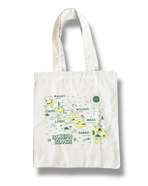HAWAIIAN ISLANDS RECYCLED CANVAS TOTE