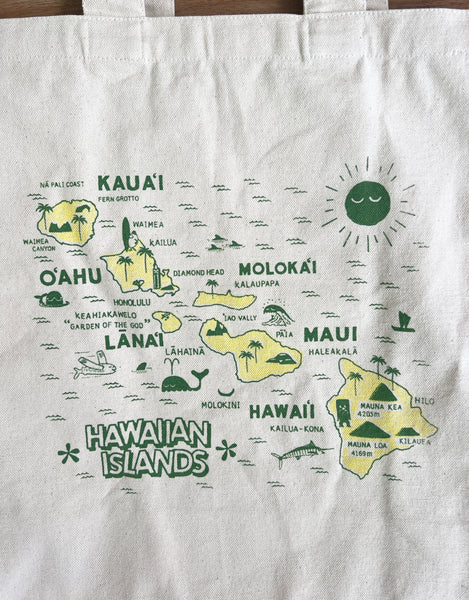 HAWAIIAN ISLANDS RECYCLED CANVAS TOTE