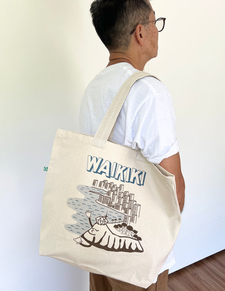 WAIKIKI VIEW RECYCLED CANVAS TOTE