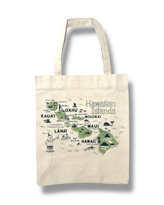 HAWAIIAN ISLANDS RECYCLED CANVAS TOTE