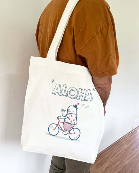 ALOHA CRUISING CANVAS TOTE