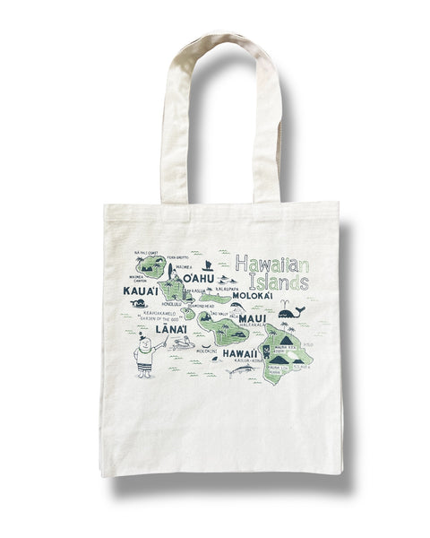 HAWAIIAN ISLANDS RECYCLED CANVAS TOTE