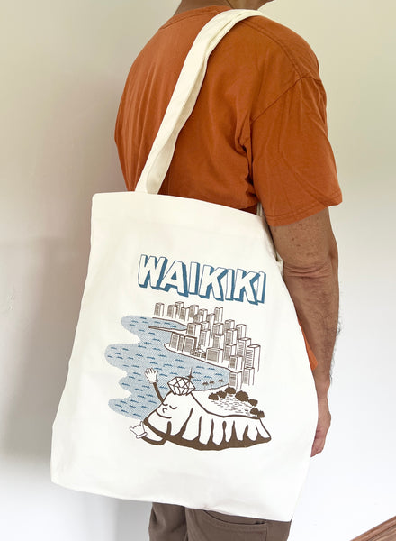 WAIKIKI VIEW CANVAS TOTE