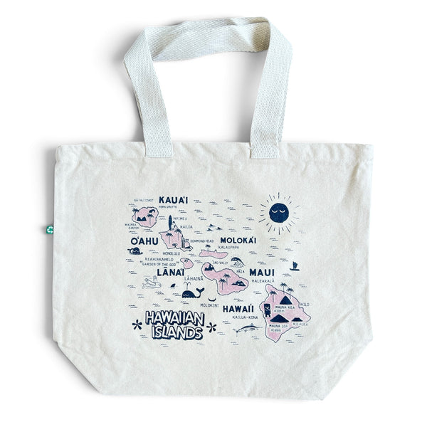 HAWAIIAN ISLANDS RECYCLED CANVAS TOTE