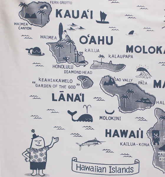 BANDANA -  HAWAIIAN ISLANDS OFF WHITE
